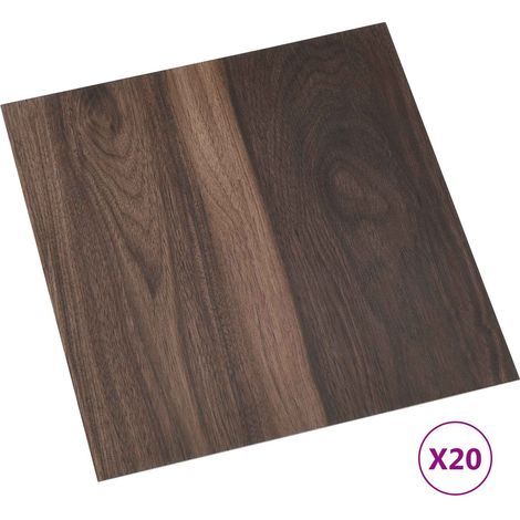 vidaXL Tablones de suelo autoadhesivos Marrón Oscuro 30,5 x 30,5 cm (1/2)