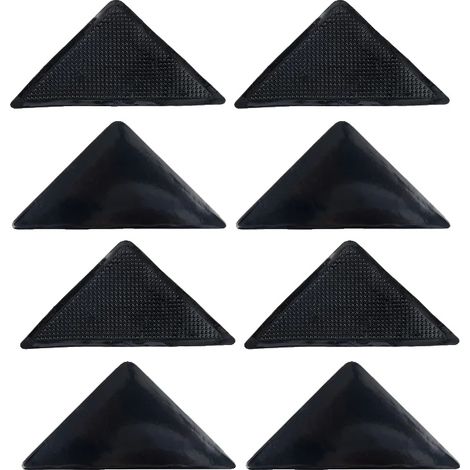Alfombrillas de goma antideslizantes, 8 piezas, diseño ecológico, 3 juegos, negro-a (1/2)