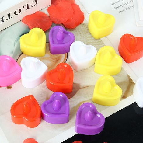 24 bougies électroniques LED, bougies créatives pour mariages et anniversaires, accessoires de décoration de salles, bougies électroniques jaunes. (1/4)