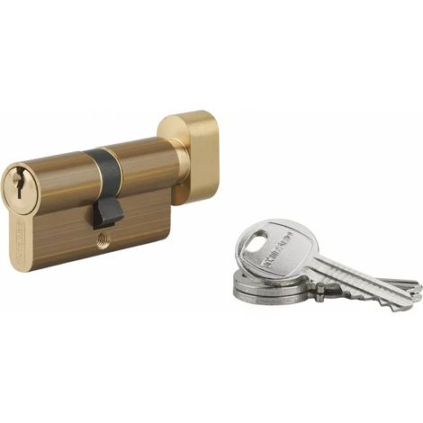 Cylindre à bouton 30 x 30 mm 3 clés laiton (1/3)
