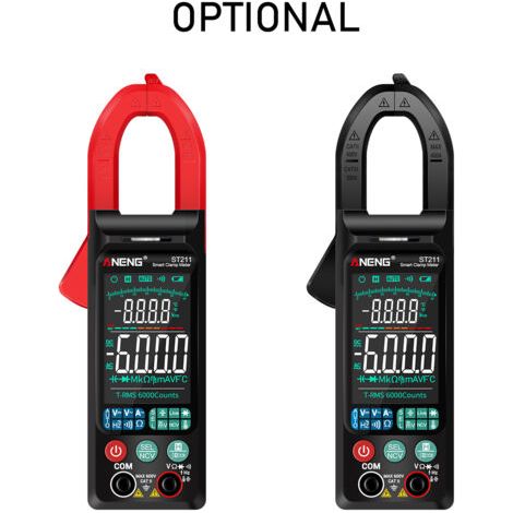 Pinza amperimétrica digital de 6000 cuentas y 400 A CA, multímetro de rango automático con retroiluminación, medidor de voltaje, prueba NCV, amperímetro, comprobador de capacitancia/diodos, resistenci (1/5)