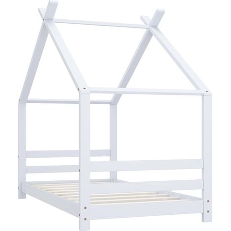 vidaXL Kids Bed Frame White Solid Pine Wood 80x160 cm