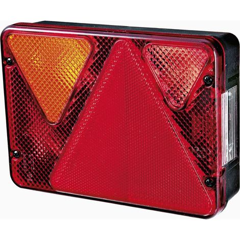 Feu arrière multifonction 6 fonctions 12V – Triangle réfléchissant – Prise 5 pôles pour remorque – Dimensions 187x130x50mm – (1/5)