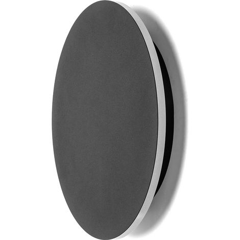 APPLIQUE LAMPADA DA MURO TONDA NERO FARETTO WALL LIGHT CON LUCE INCORPORATA (1/5)