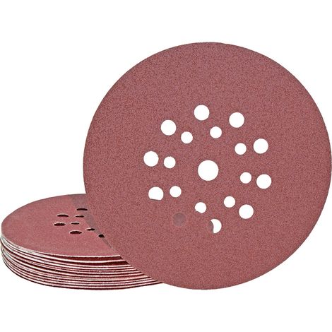 MioTools Fox Disques abrasifs auto-agrippants, 225 mm, 19 trous, p. Ponceuses à plâtre, Corindon normal (Lot de 25) G80