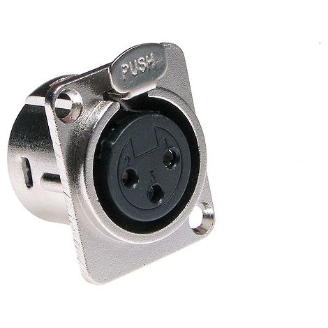 Connettore per microfono XL92 a 3 pin, colore argento, per il montaggio sull'alloggiamento.
