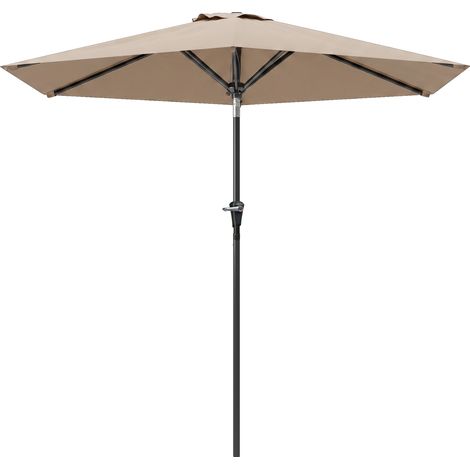 Parasol de jardin inclinable pliable Ø230 x 216 cm piscine pour salon pour jardin ouverture manuelle, imperméable, couleur kaki, terrasse (1/5)