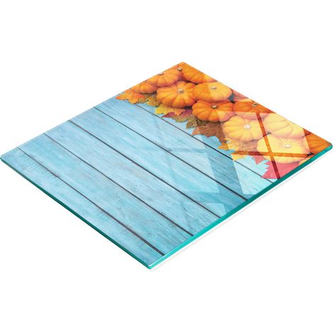 Tabla de cortar decorativa de cristal para cocina con diseño de calabaza, de madera, 60x52 cm (1/5)