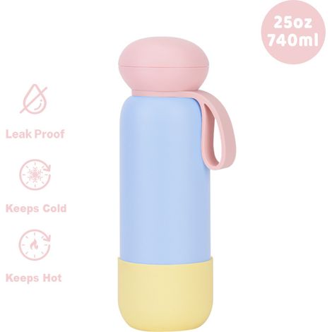 Gourde Isotherme Extérieur 2025 25oz Portable Grande Capacité Acier Inoxydable Design Color-Block (1/5)