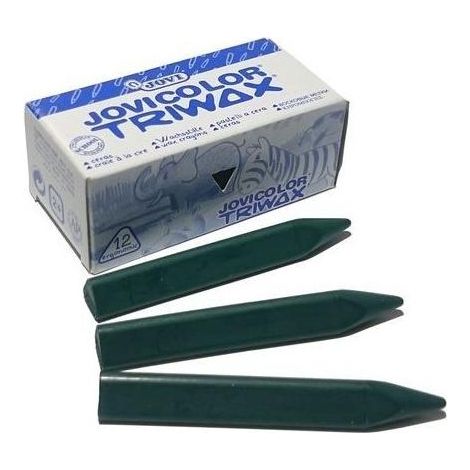 ESTUCHE 12 CERAS JOVICOLOR TRIWAX 97312 VERDE OSC.
