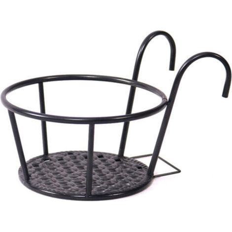 Étagère murale pour pots de fleurs sur balcon, support métallique robuste au-dessus des jardinières, fixations pour pots sur clôture ou balustrade, idéale pour plantes en extérieur