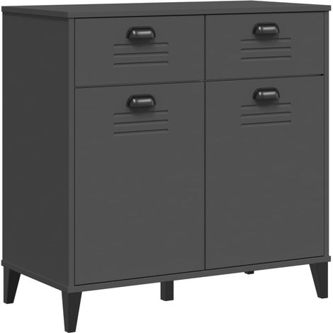 Buffet bahut commode armoire meuble de rangement organisateur cuisine salle de séjour salon 80 x 40 x 80 cm bois d'ingénierie anthracite (1/5)