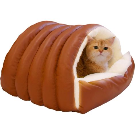 Lit Grotte Chat Nid de Sommeil Résistant au Vent pour Animaux Lits Doux (1/5)