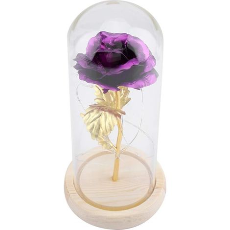 Preserved LED Light Rose, Wooden Base with Lid (1/5)