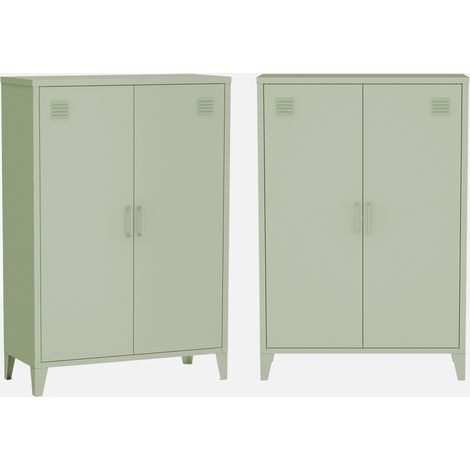 Cómoda/armario de metal de 2 puertas, set de 2 (1/5)