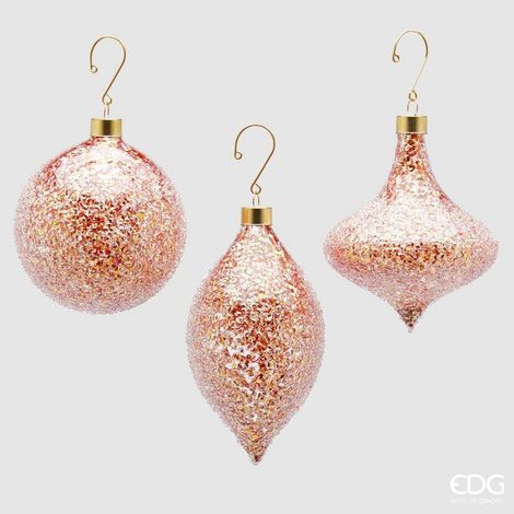 EDG Enzo De Gasperi Decorazione Natale Palla Trottola Fuso Citrus Ass. Orange Red 1 Pz