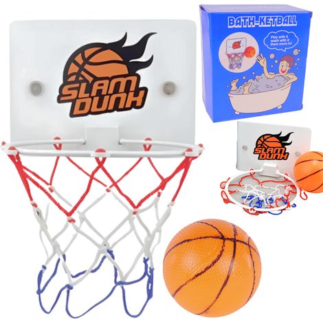 Set da basket con canestro, gioco da bagno per vasca con palla e ventose. (1/5)