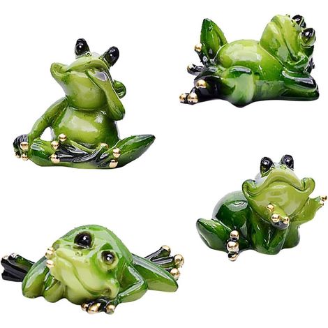 Stück Gartendekorationen Froschskulptur aus grünem Kunstharz