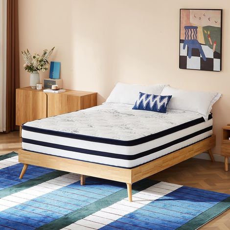 Mattress 140 x 190 cm 25 cm Thick, Hybrid Bagged Springs and Latex (1/5)