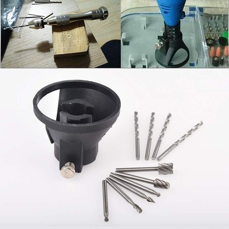 Kit de Guide de Coupe Polyvalent, Kit de Guide pour Outils Rotatifs Multiples avec 6 Mèches HSS pour Toupie et 4 Mèches Hélicoïdales pour Perceuse, Porte-Foret pour Meuleuse Électrique (1/5)