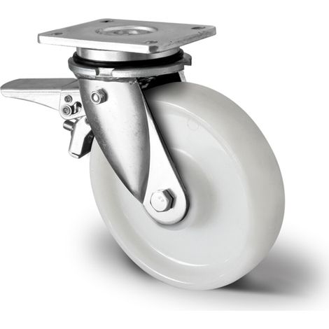 CASCOO Lenkrolle mit Totalfeststeller im Vorlauf ø 125 mm Serie Z0Z0 Doppelkugellager