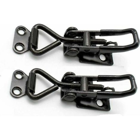 Loquet et targette Clip à bascule réglable. loquet à bascule en acier inoxydable. loquet de serrage à bascule vertical. loquet de botier en métal pour valises. bagages et placards (noir) 2pcs Ji (1/5)