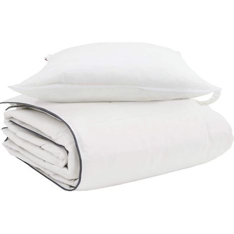 Ensemble de couette d'hiver en duvet de canard (taie d'oreiller incluse), 2 pièces, blanc (1/5)