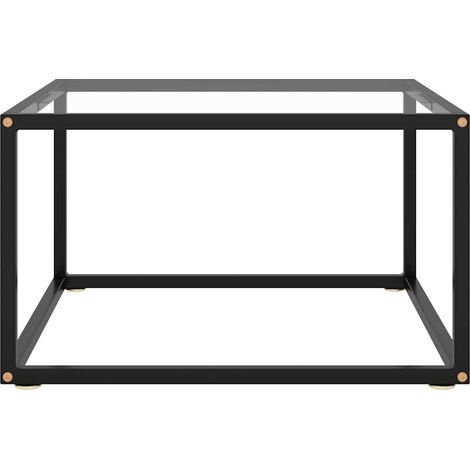 Maison Exclusive - Couchtisch Schwarz mit Hartglas 60x60x35 cm (1/5)