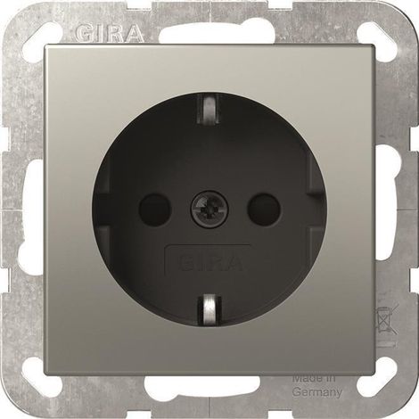 Gira Presa SCHUKO System 55 Acciaio inox [4188600], 4188 600