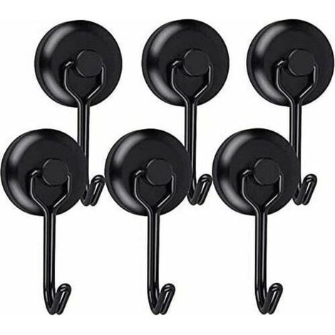 Crochet Aimanté Puissant Crochet Magnetique Frigo Noir Néodyme Pivotants Aimant Crochet Magnétique Crochets Aimantés Magnétiques pour Cuisine Torchon Tableau 6pc T-Audace