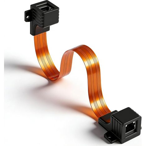 RJ45 Flat Ethernet Jumper Cable,Cat5 Female to Female Ultra-Slim Ribbon Ethernet Short Cable,8P8S Flat Network Ethernet Cable
