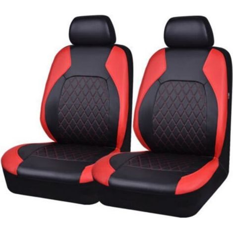 Housse De Siege - Cuir PU - Universelle Pour Voiture - Rouge - Lot De 4 (1/4)