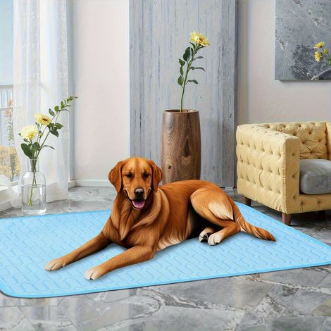 Kühlmatte für Hunde und Katzen, 70 x 100 cm, atmungsaktives Eisseidenmaterial, waschbares Kühlkissen, strapazierfähig, ideal (1/5)