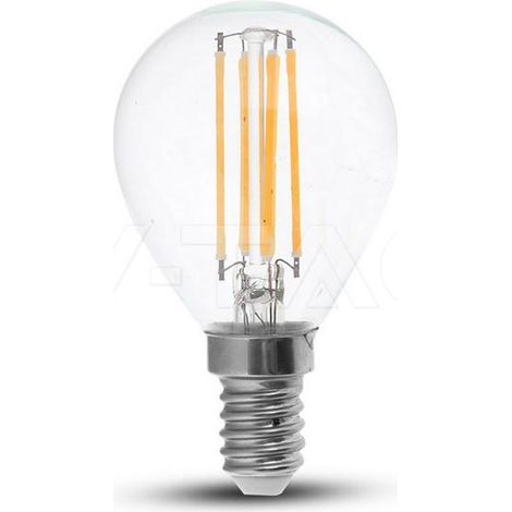6W P45 LAMPADINA A FILAMENTO VETRO TRASPARENTES 3000K E14                                                - Luce CALDA
