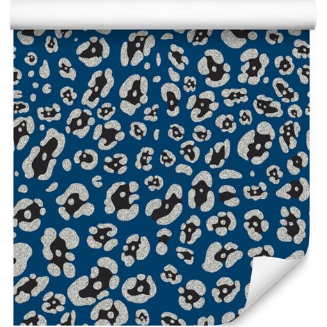 Blaue Tierfelltapete, blau und grau, 50 x 1000 cm (1/5)