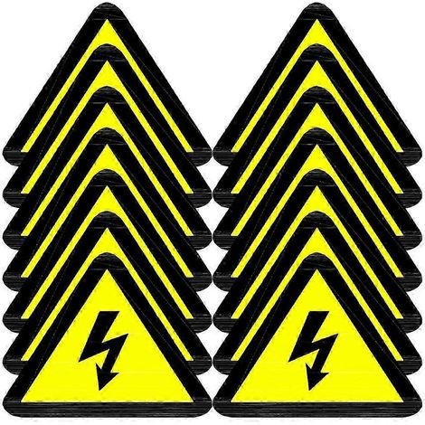 Filiyano-25 autocollants haute tension d'avertissement - Danger de choc électrique - 5 x 5 x 0,1 cm - Jaune (1/2)