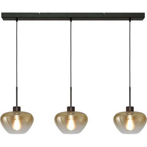 Suspension 3 lumières Genua noir avec verre doré Ø 24cm - 2971-05-05-100-3-24 (1/3)
