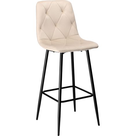 Sgabello da bar KINGSTON in velluto beige