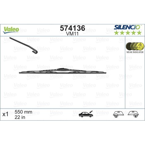Balai d'essuie-glace Valeo 574136 AIXAM 1780742 288900464R 288907672R 28890JF30A (1/4)