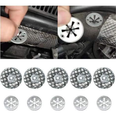 Clips De Protection Thermique Pour Voiture, Clips De Protection Thermique Pour Pot D'échappement, Sous-Plateau D'échappement Bouclier Thermique Isolant Couvercle Clip Rondelles (1/5)