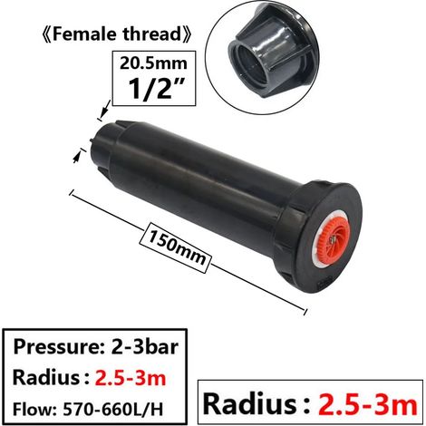 (E) Buses de rechange pour arroseurs escamotables de jardin, orientables de 0 à 360°, pour l'irrigation des pelouses, parcs et cultures agricoles. (1/5)