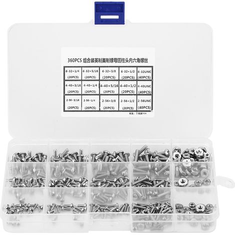 Kit Vis Écrou Croix Acier Inoxydable 304 - 360 Pièces - Pour Fixation Machine Outil Accessoire Industriel (1/5)