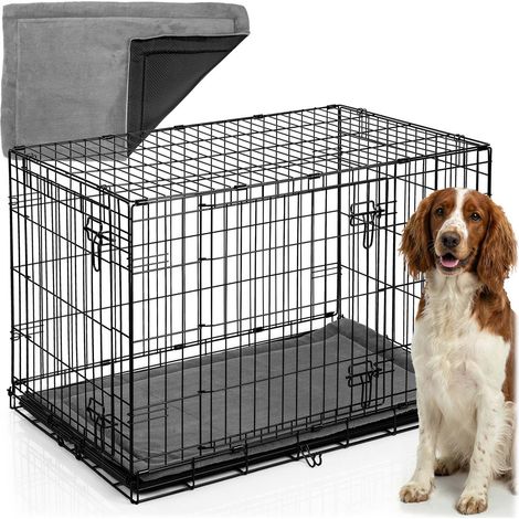 Caseta metálica para perros + cama 91 x 57 x 62 cm PH-201