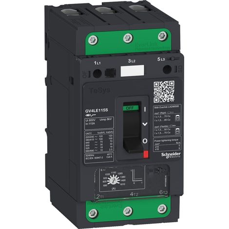 Interruttore salvamotore magnetico 50A 50kA Everlink - GV4LE50N