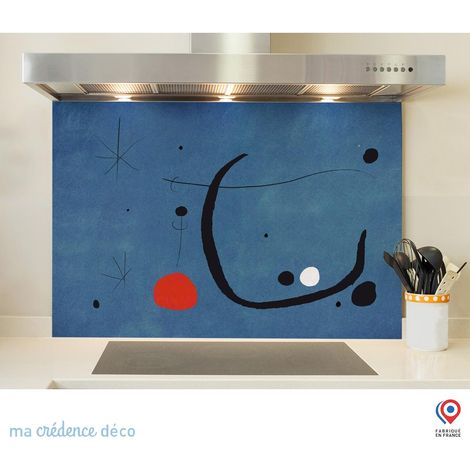 Fond de hotte : Inspiration surréalisme bleu - Alu composite - 70 cm - 60 cm (1/5)