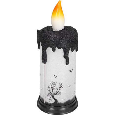 Boule à neige d'Halloween avec bougies LED, décoration terroriste, lampe bougie électronique pour fête, squelette dansant (1/5)