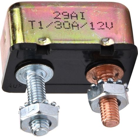 Disjoncteur automatique 12/24V universel avec réarmement automatique, couvercle métallique, 30A, pour bateau et voiture, protection circuit électrique (1/5)