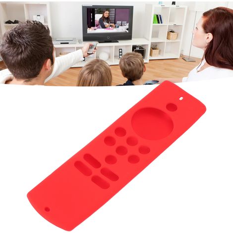 Housse pour télécommande Fire TV Stick Lite en silicone anti-glisse et anti-choc avec cordon rouge (1/5)