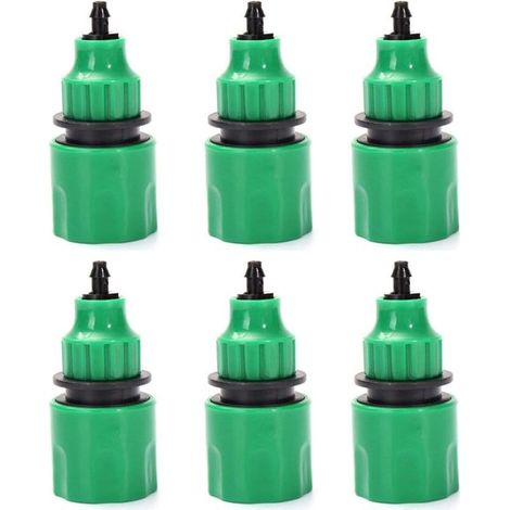 Tuyau d'arrosage tuyau un sens adaptateur robinet raccord raccord pour irrigation Lot de 6