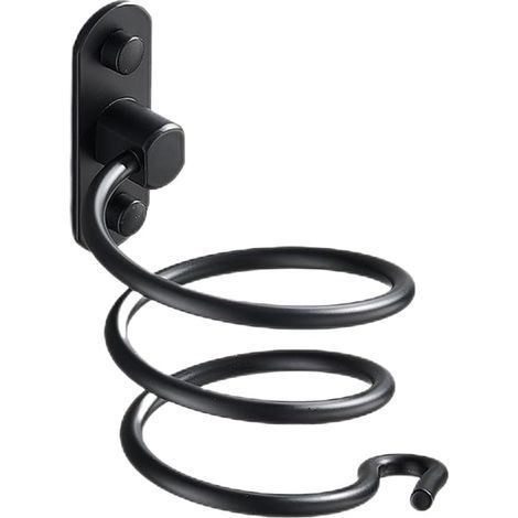 Wall-mounted bathroom hair dryer bracket (black) (1/4)